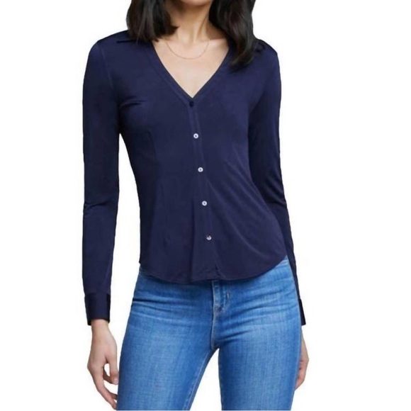 Lagence Dallas Blouse In Midnight Sz XS NWT - Picture 1 of 6